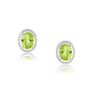 Cercei Aur 18k Diamante, Peridot DERUVO