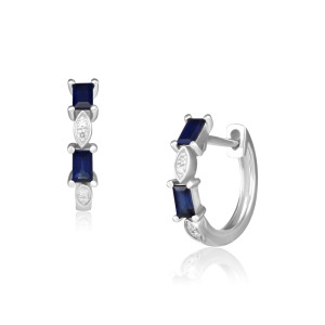 Cercei Aur 18k Diamante, Safire DERUVO