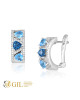 Cercei Aur 18k Diamante, Topaz si London Blue Topaz DERUVO
