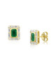 Cercei Aur 18k Diamante, Smaralde DERUVO