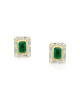 Cercei Aur 18k Diamante, Smaralde DERUVO