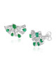 Cercei Aur 18k Diamante, Smaralde DERUVO