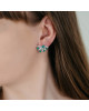 Cercei Aur 18k Diamante, Smaralde DERUVO