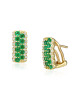 Cercei Aur 18k Diamante, Smaralde DERUVO