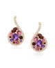 Cercei Aur 18k Diamante, Ametist,Granat,Turmalina Roz DERUVO