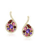Cercei Aur 18k Diamante, Ametist,Granat,Turmalina Roz DERUVO