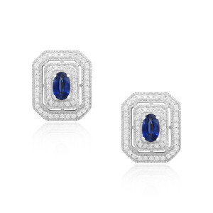 Cercei Aur 18k Diamante, Safire DERUVO