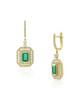 Cercei Aur 18k Diamante, Smaralde DERUVO