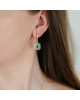 Cercei Aur 18k Diamante, Smaralde DERUVO