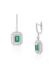 Cercei Aur 18k Diamante, Smaralde DERUVO