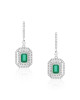 Cercei Aur 18k Diamante, Smaralde DERUVO