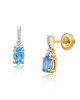 Cercei Aur 18k Topaz Albastru, Safire Albe DERUVO Cercei Aur 18k Topaz Albastru, Safire Albe DERUVO