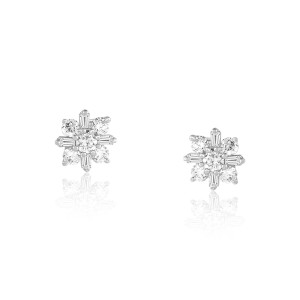 Cercei Floare Aur 18k Diamante BLANCO'S