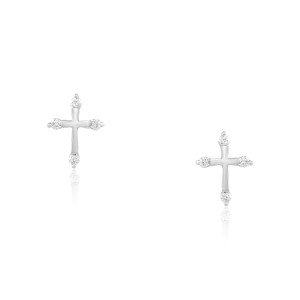 Cercei Cruce Aur 18k Diamante BLANCO'S
