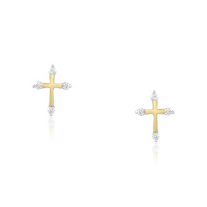 Cercei Cruce Aur 18k Diamante BLANCO'S