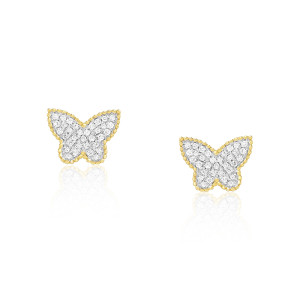 Cercei Fluture Aur 18k Diamante BLANCO'S