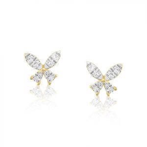 Cercei Fluture Aur 18k Diamante BLANCO'S