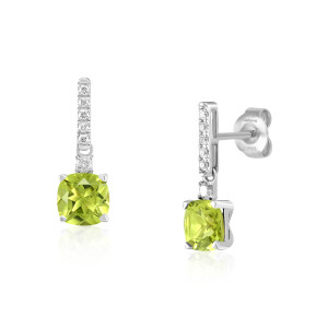 Cercei Aur 18k Diamante, Peridot DERUVO