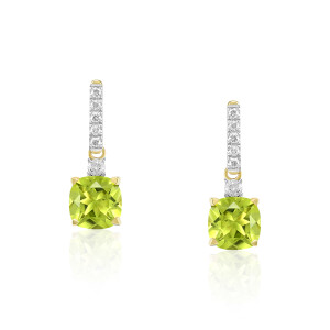 Cercei Aur 18k Diamante, Peridot DERUVO