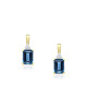 Cercei Aur 18k Diamante, London Blue Topaz DERUVO