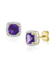 Cercei Aur 18k Diamante, Ametiste DERUVO