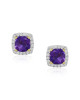 Cercei Aur 18k Diamante, Ametiste DERUVO