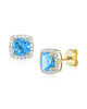 Cercei Aur 18k Diamante, Topaz Albastru DERUVO Cercei Aur 18k Diamante, Topaz Albastru DERUVO