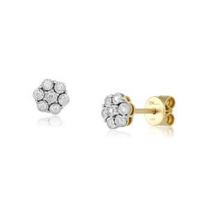 Cercei Floare Aur 18k Diamante BLANCO'S