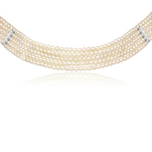Colier Aur 18k Perla AKOYA, Diamante PASSIONE PERLA 