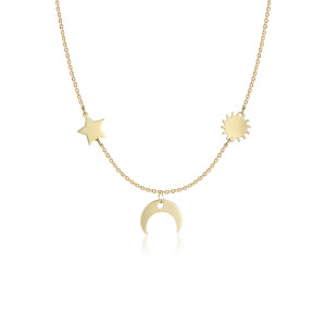Colier Stea, Semiluna, Soare Aur 14k SABRINI
