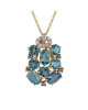 Pandantiv cu Lant Aur 18k Diamante, London Blue Topaz DERUVO