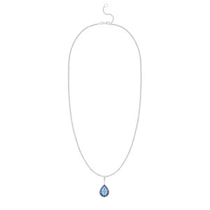 Pandantiv cu Lant Aur 18k Diamante, Blue Topaz, Safire DERUVO