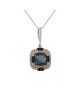 Pandantiv cu Lant Aur 18k Diamante, Safire, Topaz Albastru DERUVO