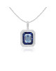 Pandantiv cu Lant Aur 18k Diamante, Aquamarin,Safire DERUVO