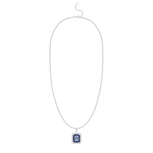 Pandantiv cu Lant Aur 18k Diamante, Aquamarin,Safire DERUVO