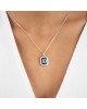 Pandantiv cu Lant Aur 18k Diamante, Aquamarin,Safire DERUVO