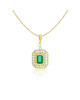 Pandantiv cu Lant Aur 18k Diamante, Smarald DERUVO Pandantiv cu Lant Aur 18k Diamante, Smarald DERUVO