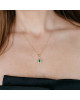 Pandantiv cu Lant Aur 18k Diamante, Smarald DERUVO Pandantiv cu Lant Aur 18k Diamante, Smarald DERUVO