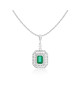 Pandantiv cu Lant Aur 18k Diamante, Smarald DERUVO Pandantiv cu Lant Aur 18k Diamante, Smarald DERUVO