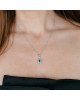 Pandantiv cu Lant Aur 18k Diamante, Smarald DERUVO Pandantiv cu Lant Aur 18k Diamante, Smarald DERUVO