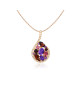 Pandantiv cu Lant Aur 18k Diamante, Ametist,Granat,Turmalina Roz DERUVO 