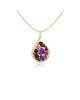 Pandantiv cu Lant Aur 18k Diamante, Ametist,Granat,Turmalina Roz DERUVO 