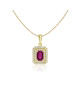 Pandantiv cu Lant Aur 18k Diamante, Rubin DERUVO Pandantiv cu Lant Aur 18k Diamante, Rubin DERUVO