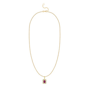 Pandantiv cu Lant Aur 18k Diamante, Rubin DERUVO
