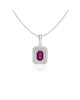 Pandantiv cu Lant Aur 18k Diamante, Rubin DERUVO Pandantiv cu Lant Aur 18k Diamante, Rubin DERUVO