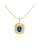 Pandantiv cu Lant Aur 18k Diamante, Safire DERUVO