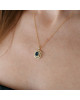 Pandantiv cu Lant Aur 18k Diamante, Safire DERUVO