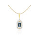 Pandantiv cu Lant Aur 18k Diamante, London Blue Topaz DERUVO