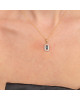 Pandantiv cu Lant Aur 18k Diamante, London Blue Topaz DERUVO