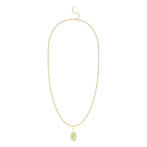 Pandantiv cu Lant Aur 18k Diamante, Peridot DERUVO